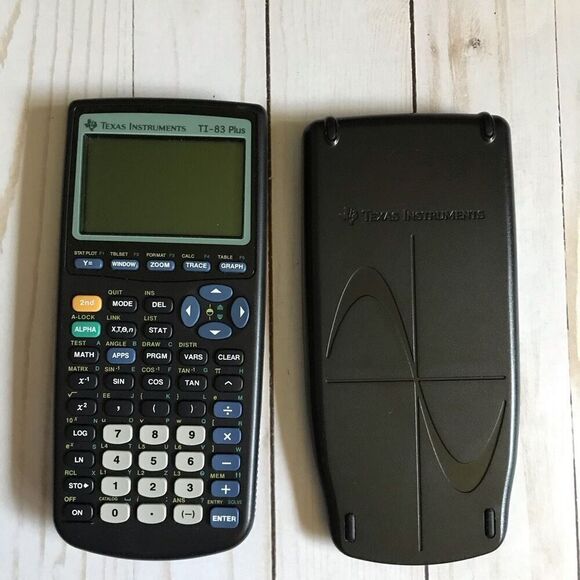 Ti-83 Texas Instruments Plus black graphing calculator with cover tested works - Picture 1 of 7